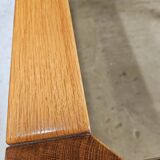 Coffee table in wood and smoked glass 1970 vintage