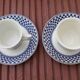 2 cups Adams Brentwood Blue Ironstone coffee