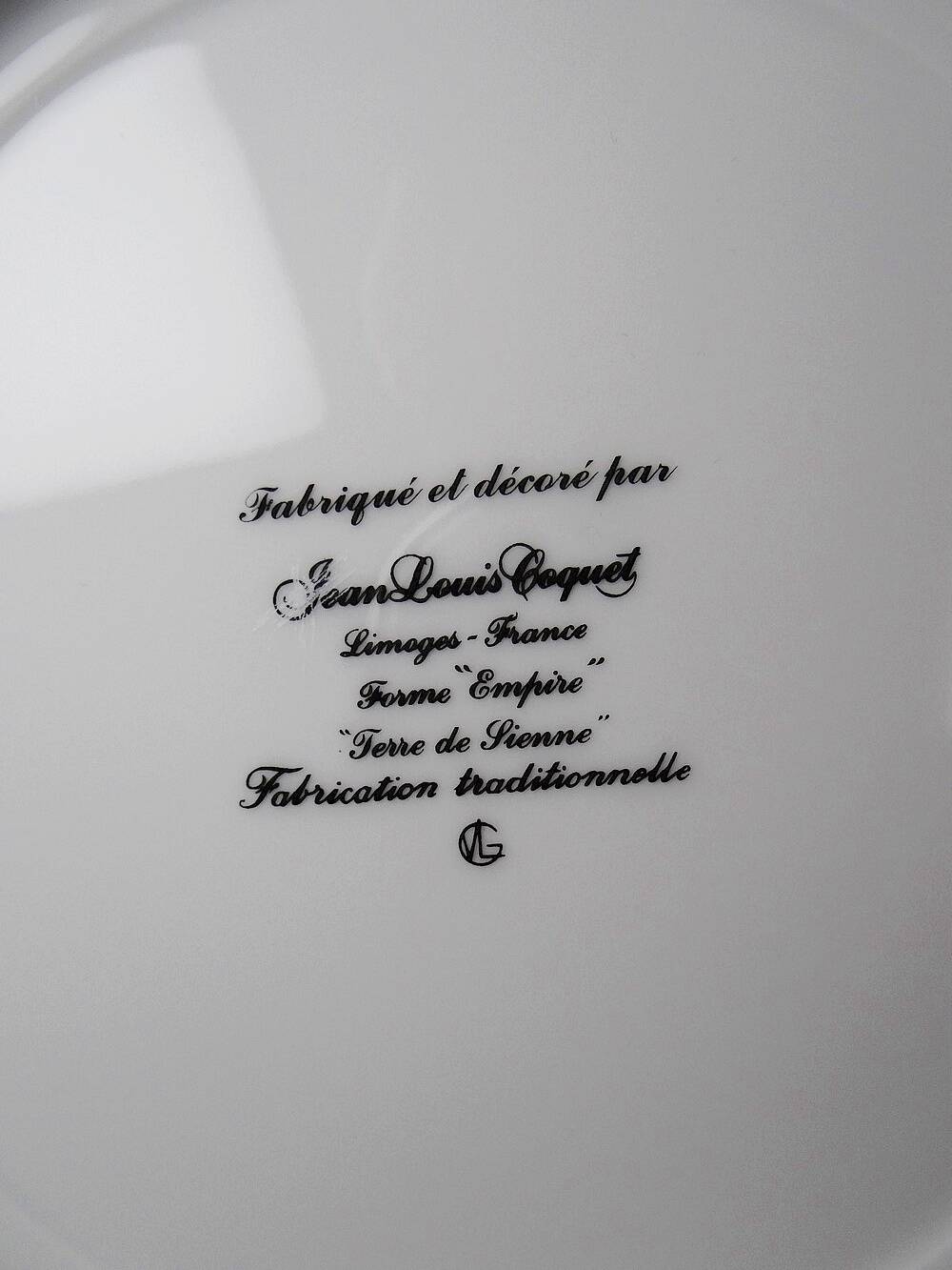 6 dessert plates Jean-Louis Coquet Limoges Terre de Sienne vintage
