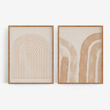 Pair of giclee prints, abstract wall art set of two, 50x70cm
