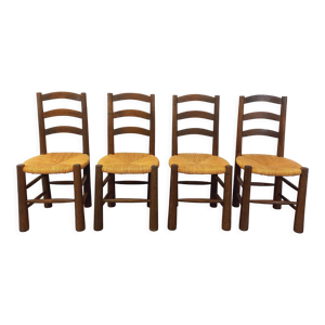 Suite de 4 chaises brutalistes