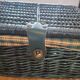 Vintage green wicker picnic basket – tartan interior