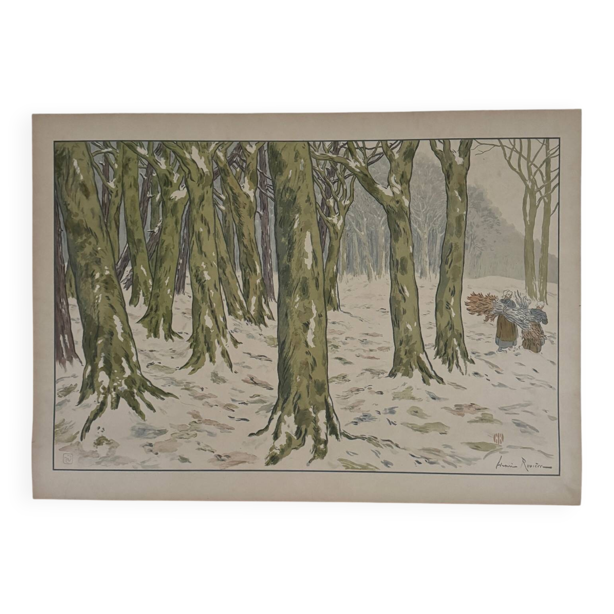 Lithograph by Henri Rivière The Aspects of Nature The Wood, Winter