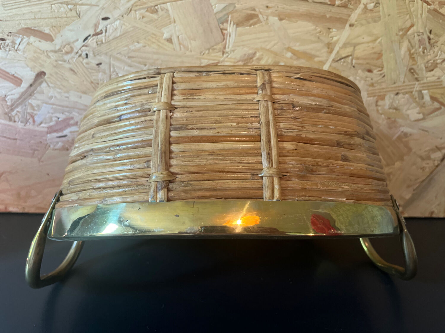Brass and wicker basket