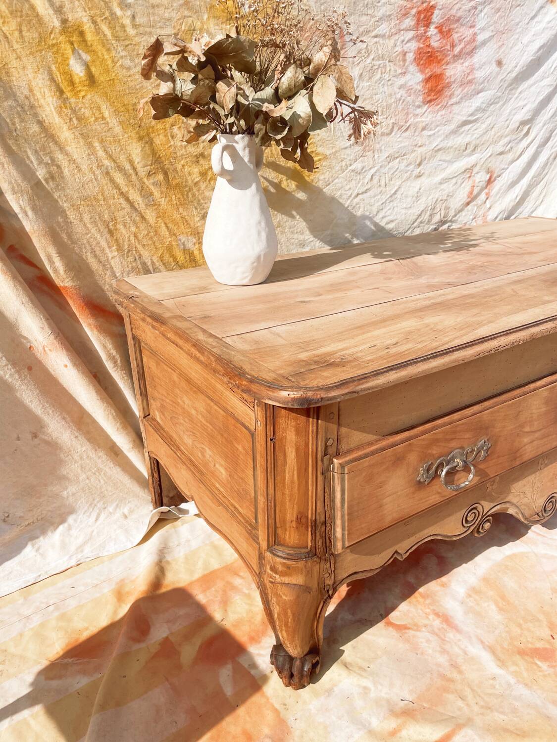 Table Basse Coffre En Bois Massif - Style Vintage Shabby Chic - Brun - NEUVE