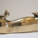 Dachshund solid brass vintage zoomorphic paperweight 60s-70s