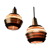 Paire de suspensions métalliques space age