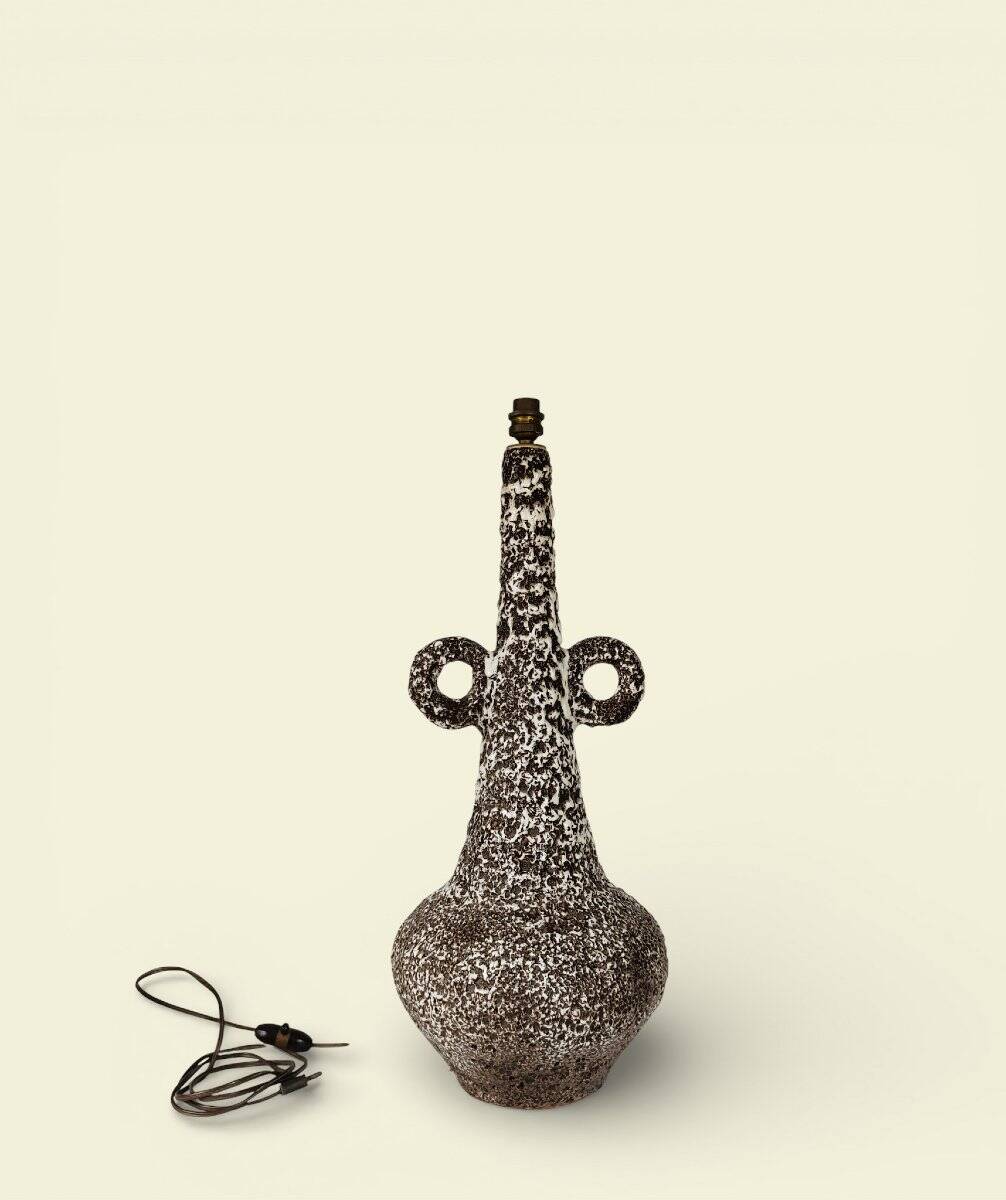 A very large table lamp in "Fatlava," by Marius Giuge, Vallauris, 1960s.