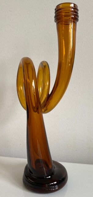 Amber glass vase