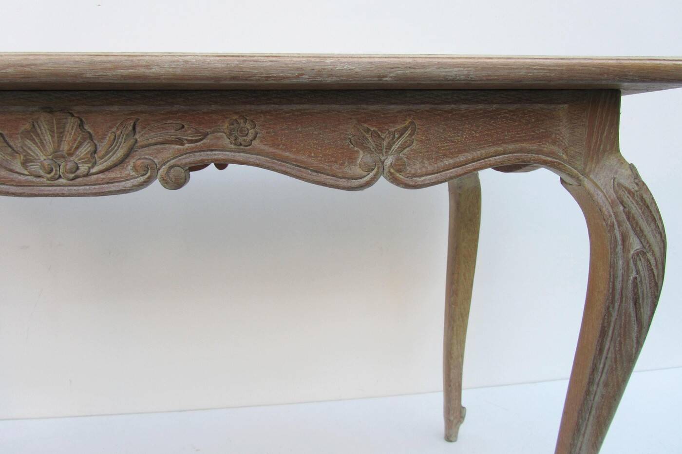 Vintage Oak &  Mosaic Coffee Table with Brids, Louis XV style 1970s