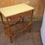 Bedside in rattan and bamboo