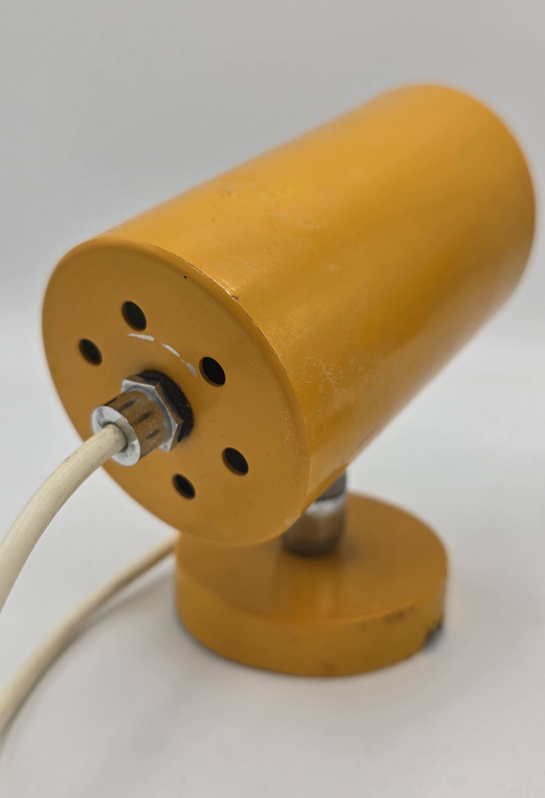 Pair of yellow Space Age wall lights from the 1960s.