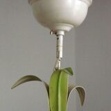 Vintage french 5 arm tied bouquet toleware chandelier pink lily flowers 4264