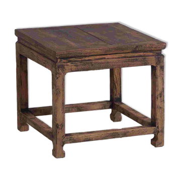 Table d’appoint carrée en bois massif ancien