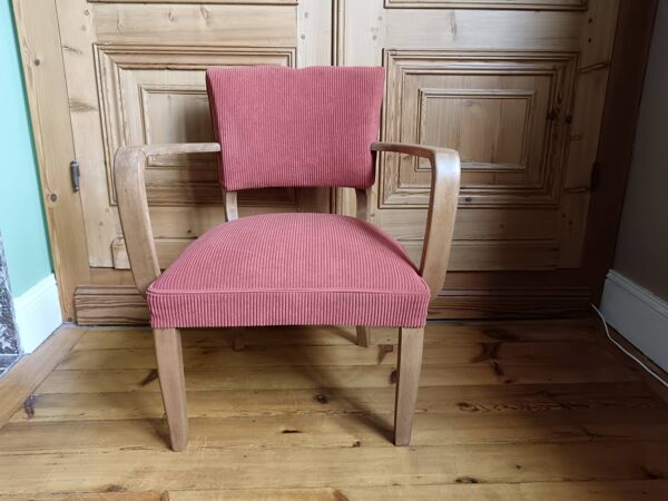 Fauteuil bridge rénové velours rouge
