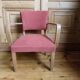 Refurbished bridge chair in red velvet