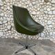 Vintage office chair olive space-age imitation leather 1970s