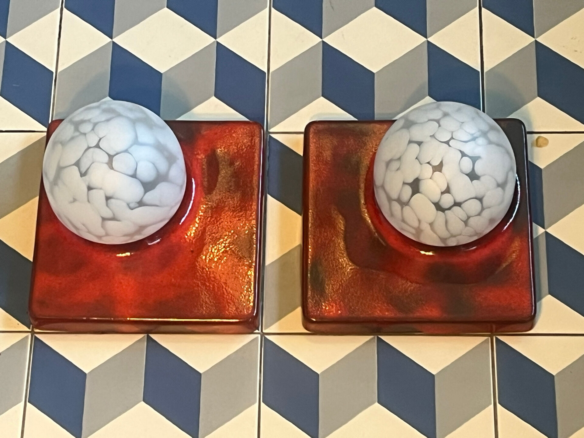 Pair of Kaiser ceramic wall lights