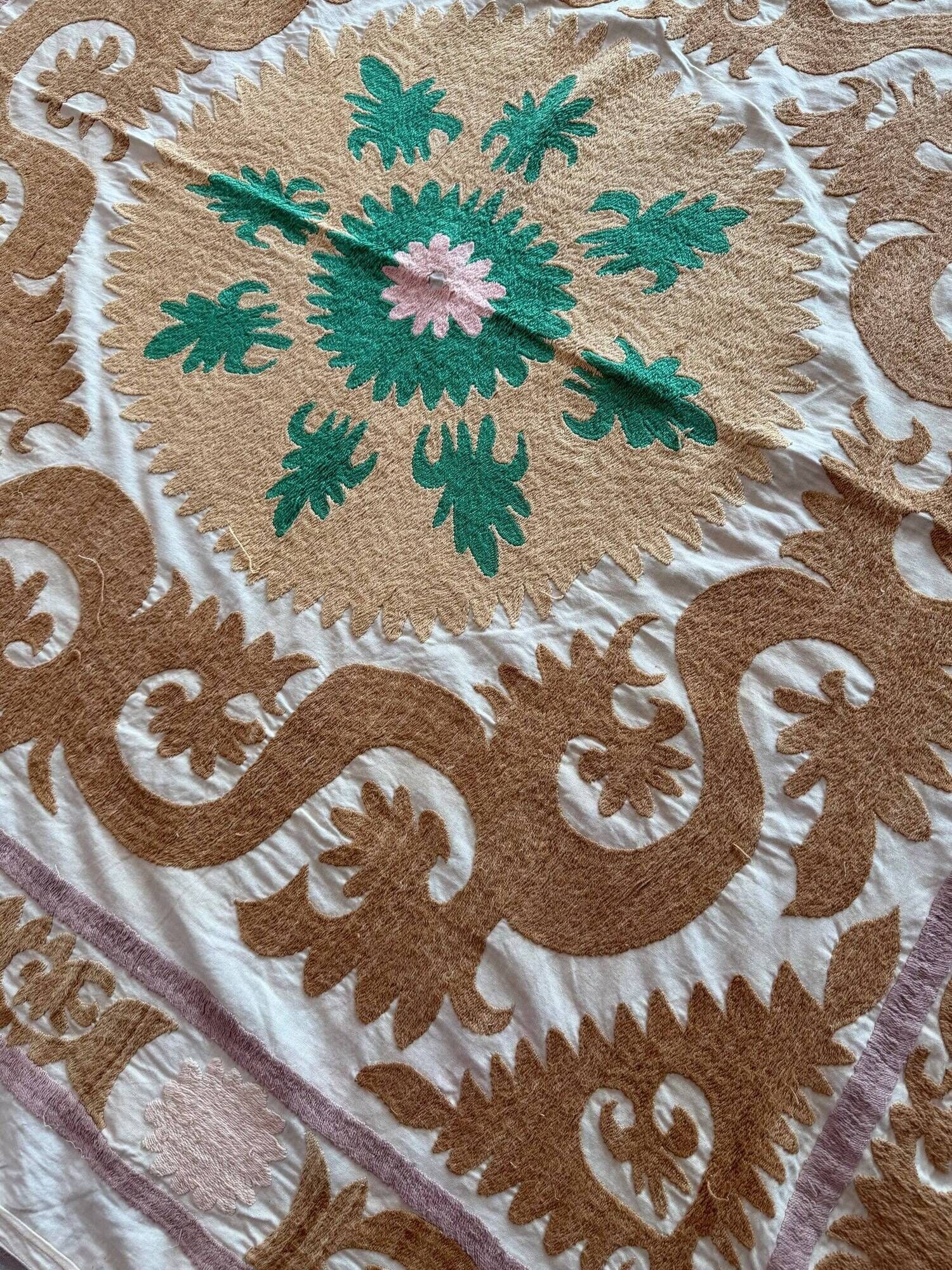 Vintage hand-embroidered tablecloth 128x135 cm