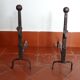 Pair of moors, ancient wrought iron channels from the 17th century