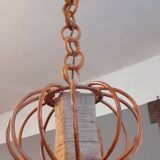 60s rattan pendant light