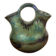 Vase double col Art-Déco en grés flammé vert irisé par Alphonse Cytère.