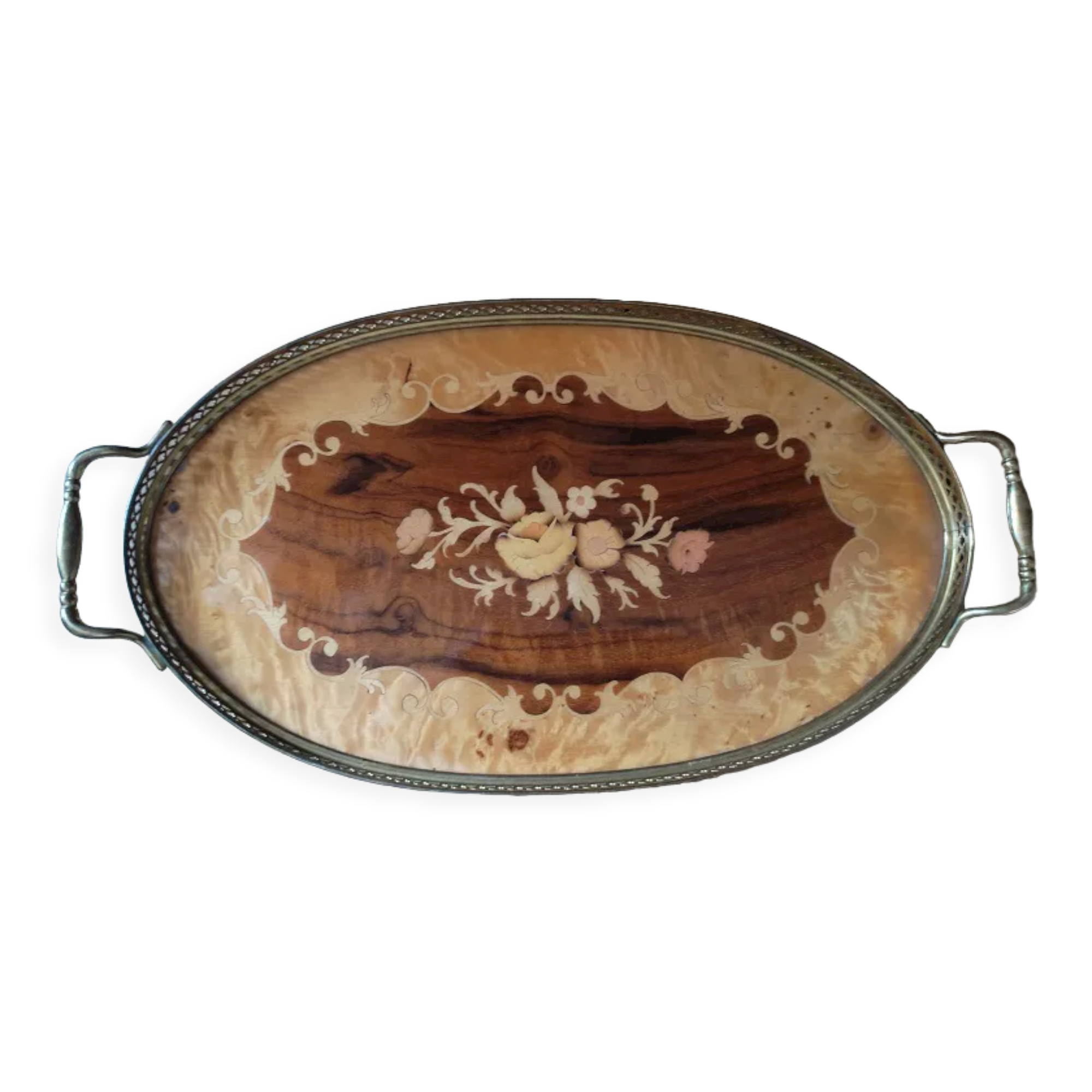 Varnished wood inlaid frame gilded brass frame dp 112262