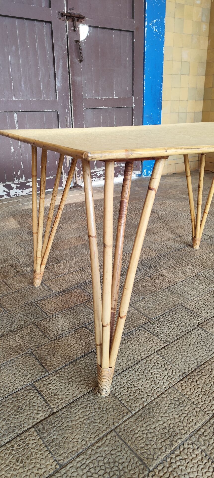 Rattan dining table