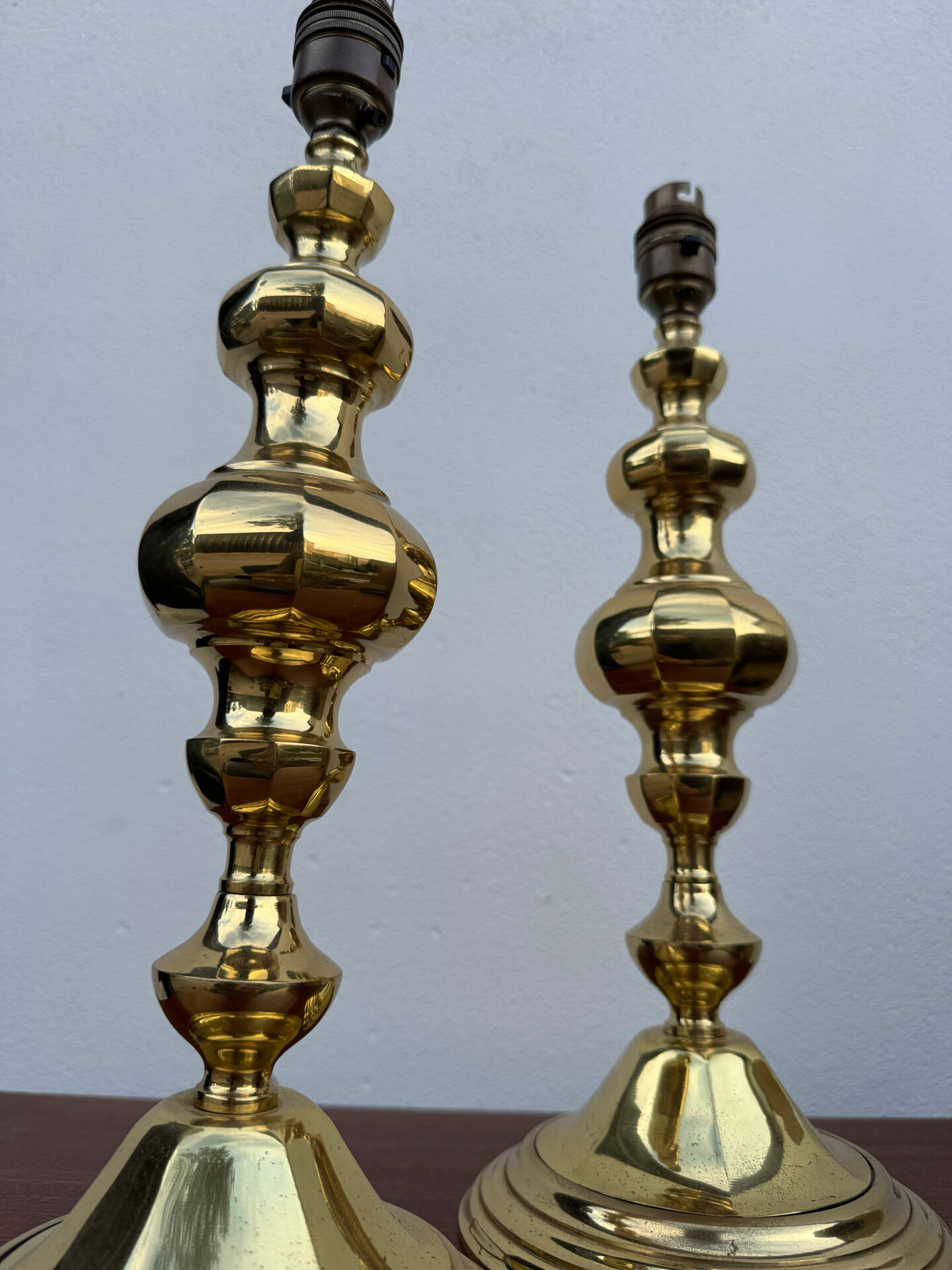 Neo-classical lamp bases in solid brass