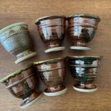 Tasses à café en grès pyrite La Borne