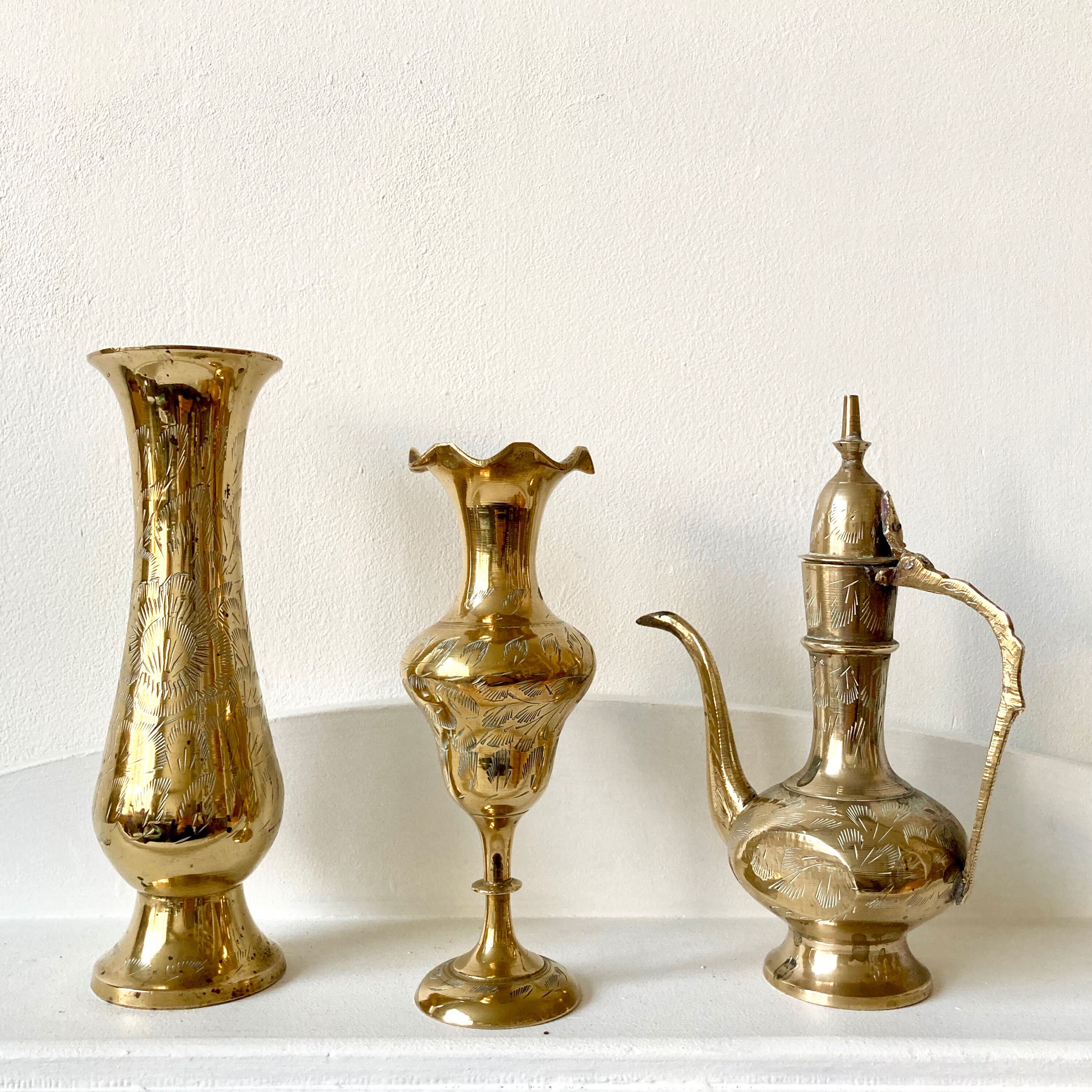 Vases soliflores laiton