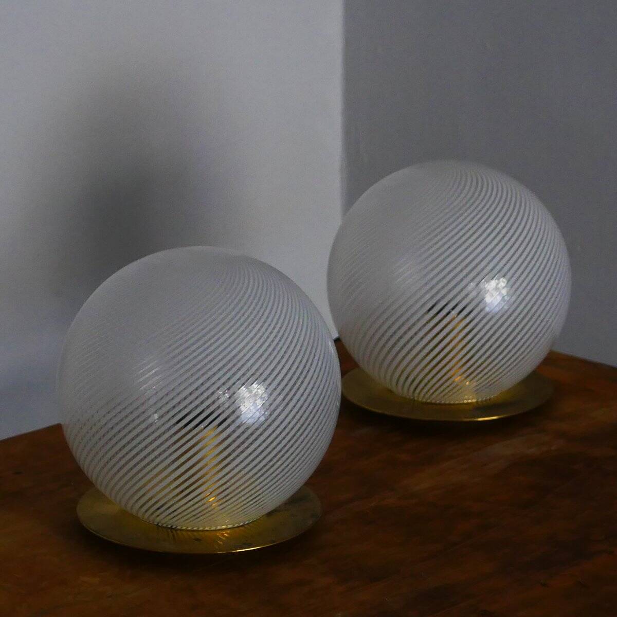 Lampes de table en verre de Murano par Ornella Noorda pour Venini, années 70