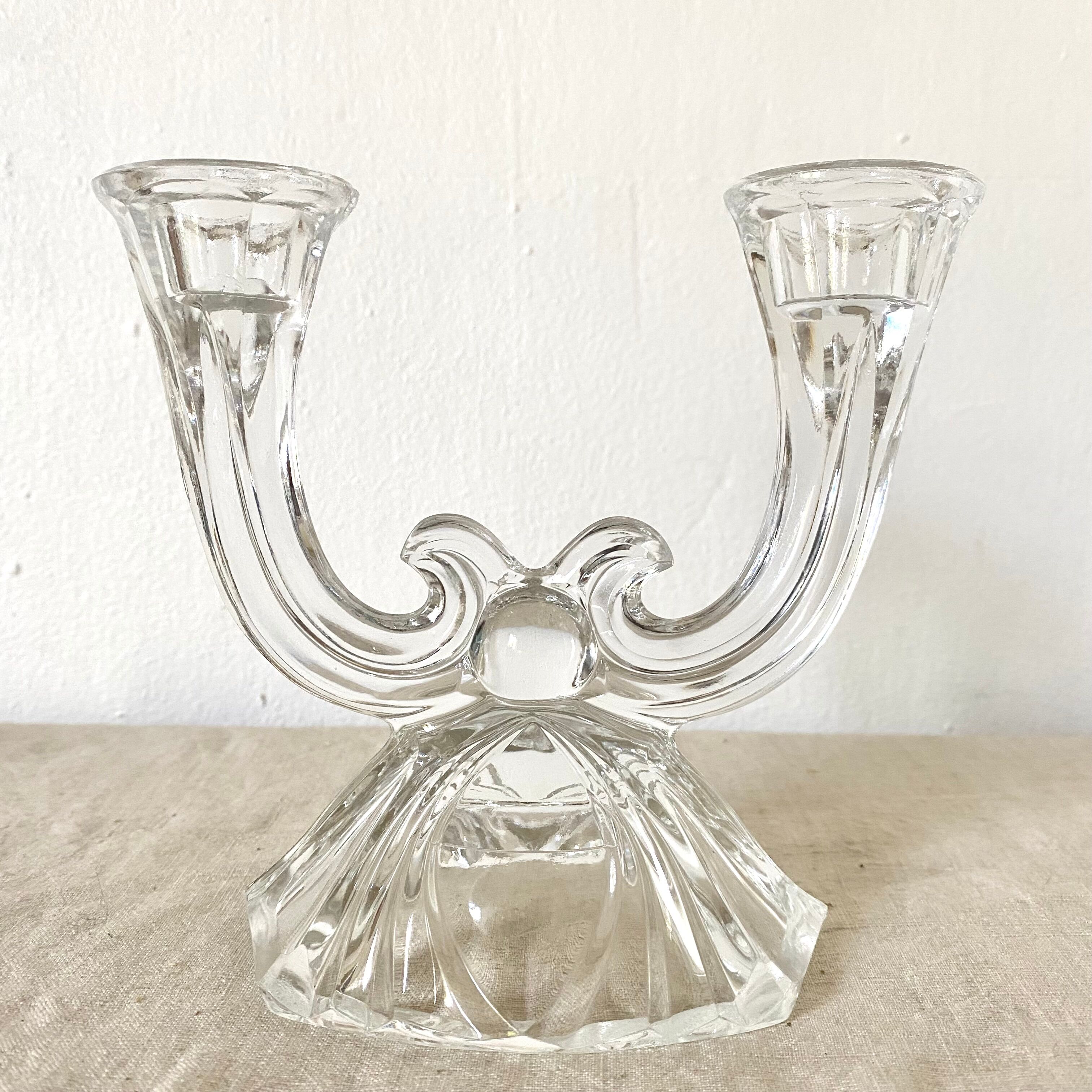 Glass candle holder
