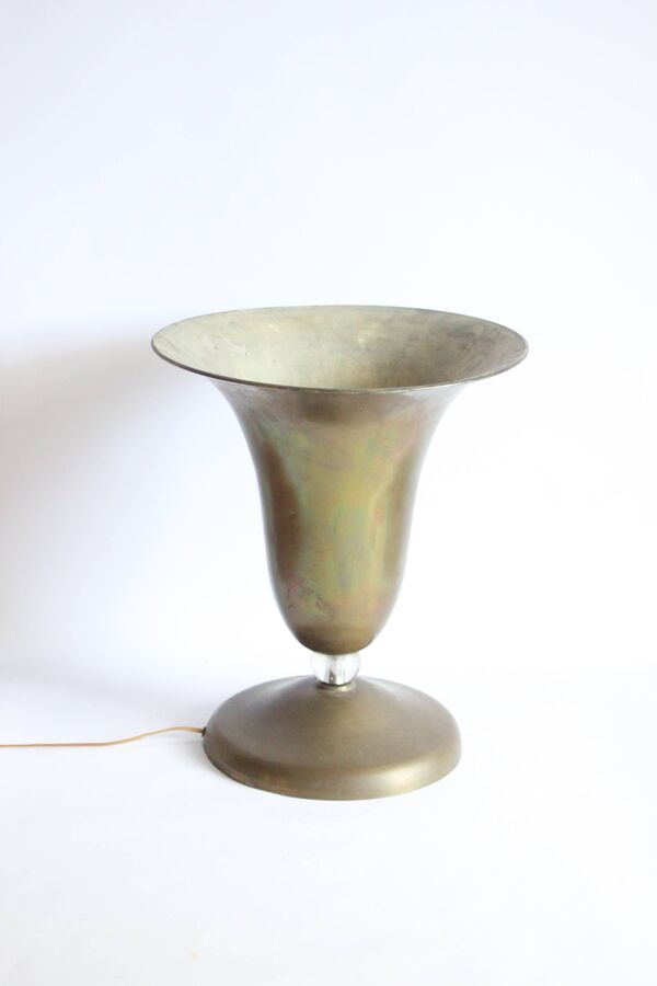 Lampe calice en laiton de style Art déco, années 1930-1940