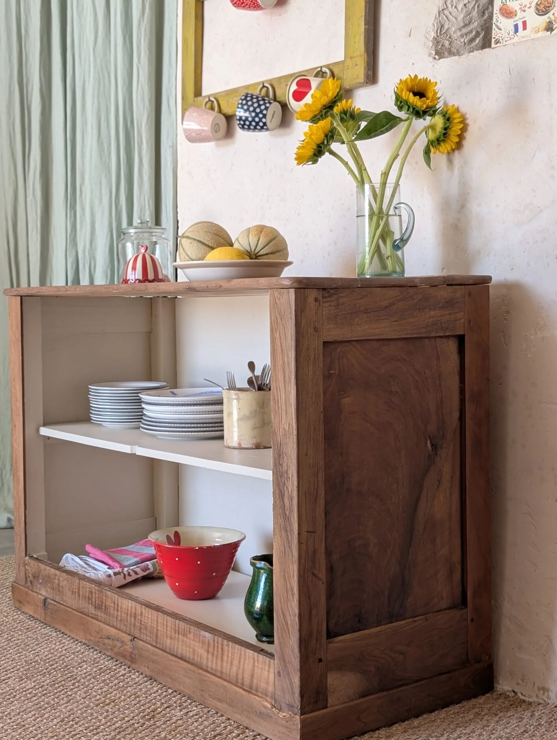 Antique walnut sideboard – Console, bathroom cabinet or kitchen sideboard