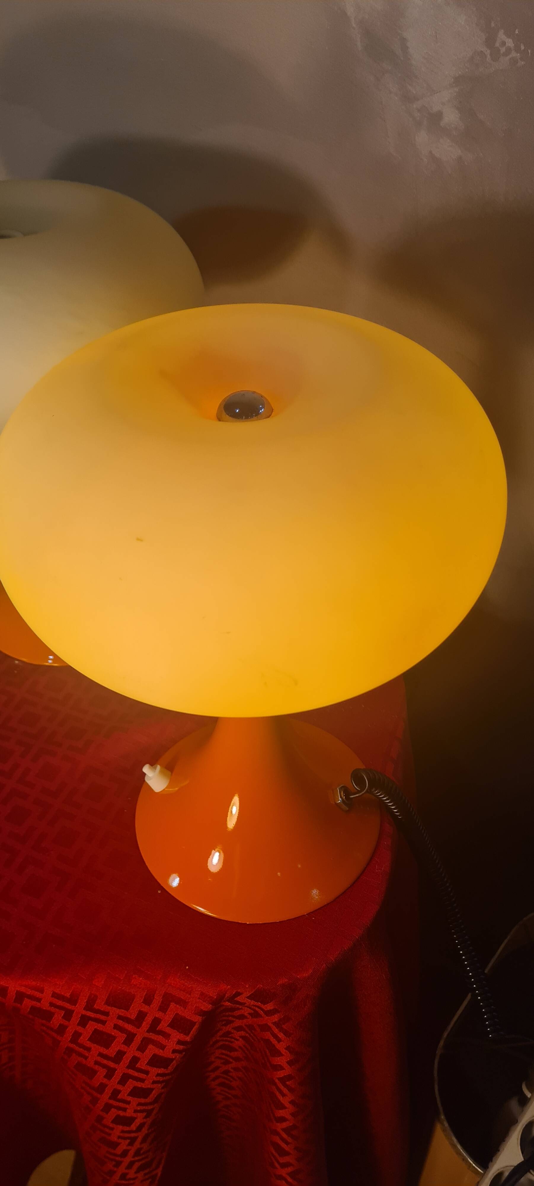 Pair of Prisma Mushroom Table Lamps 1975 to 80, Ufo A Space 30x22