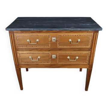 Small regional walnut commode, louis xvi style – early 19th century