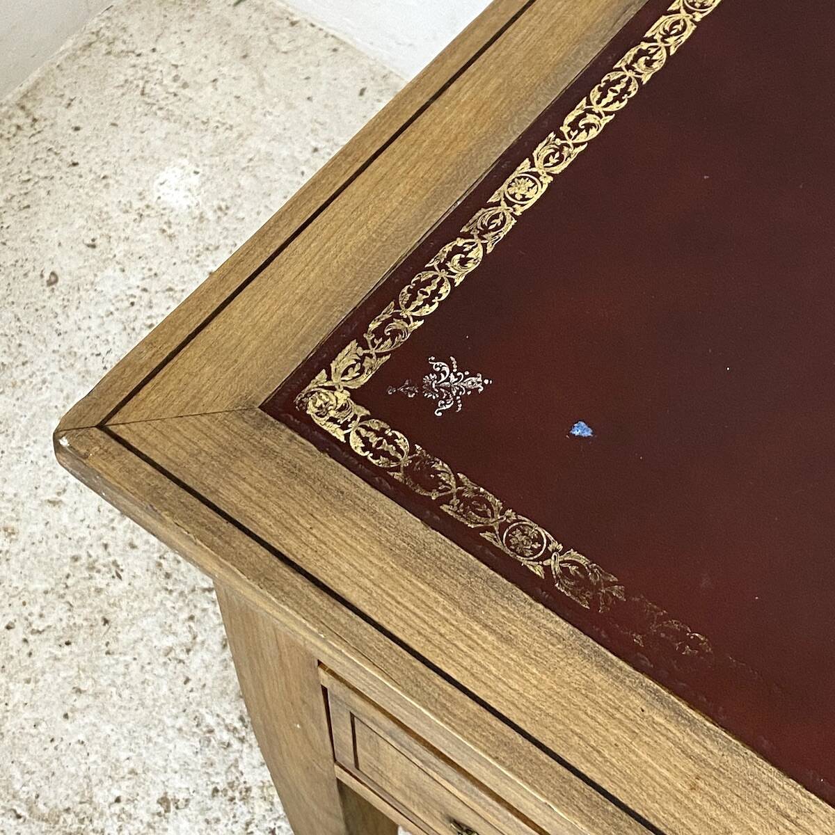 Bureau style Louis XVI bois et cuir