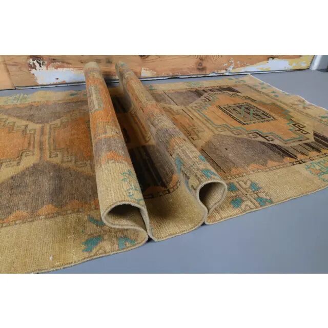 Semi-Vintage Turkish Hand-Knotted Runner 100x381