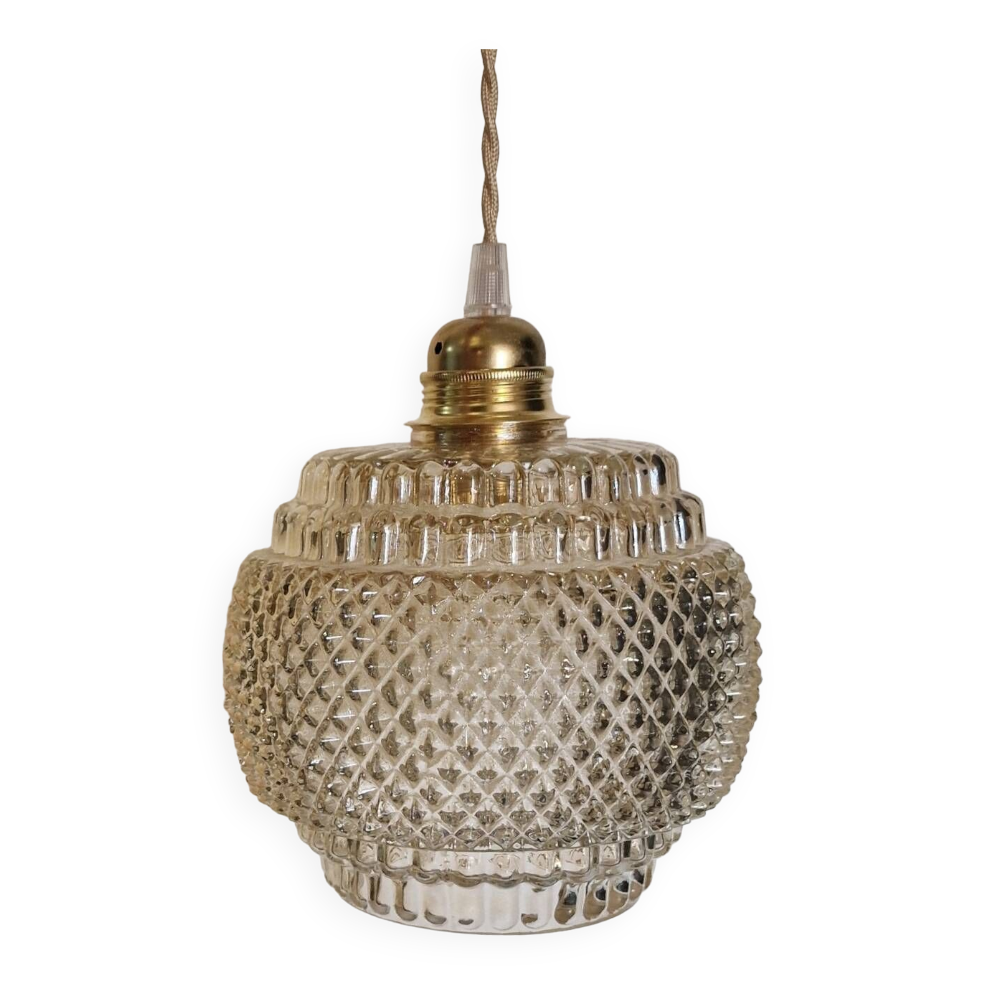 Diamond amber pendant light