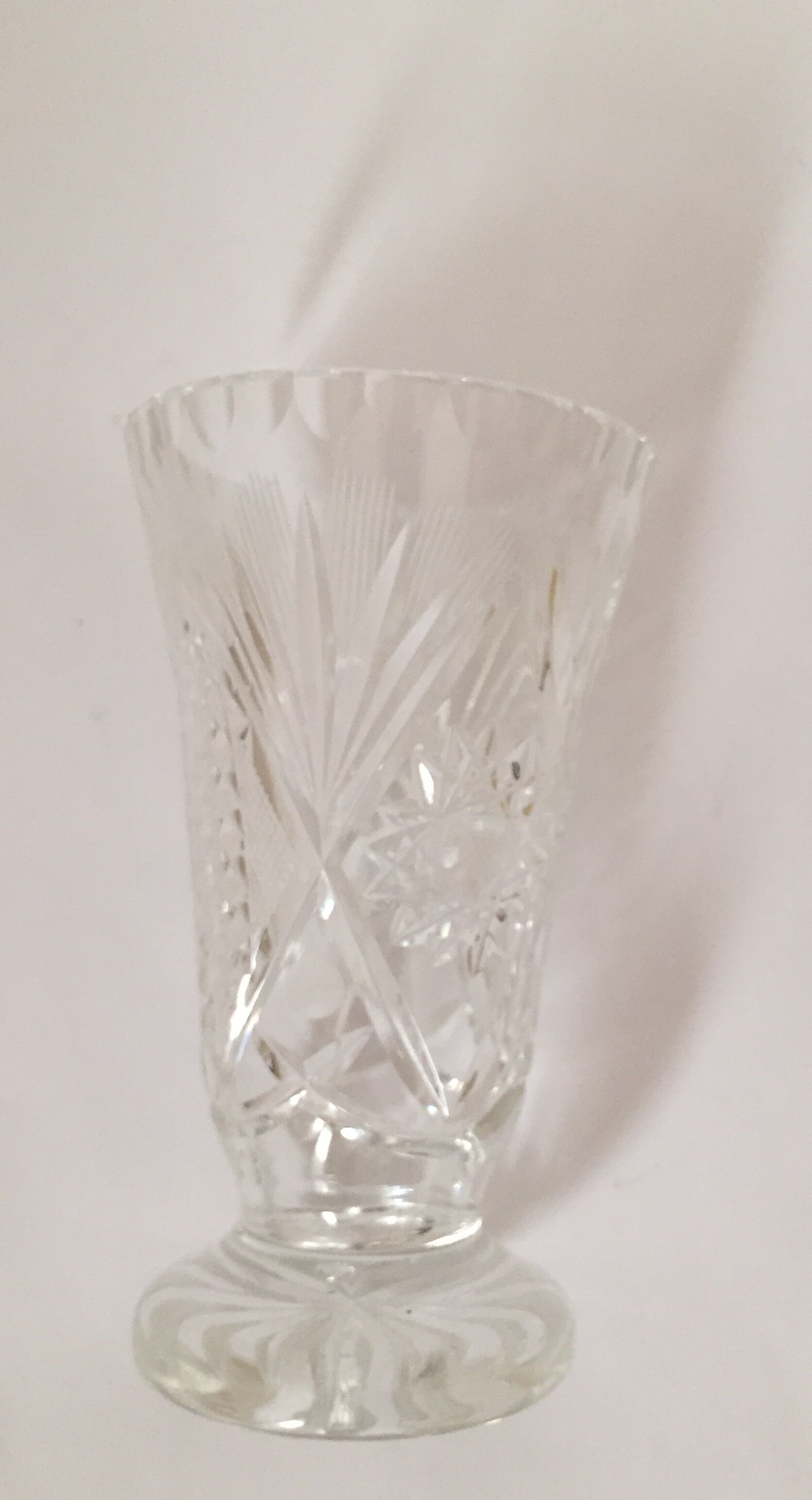 Cut crystal vase
