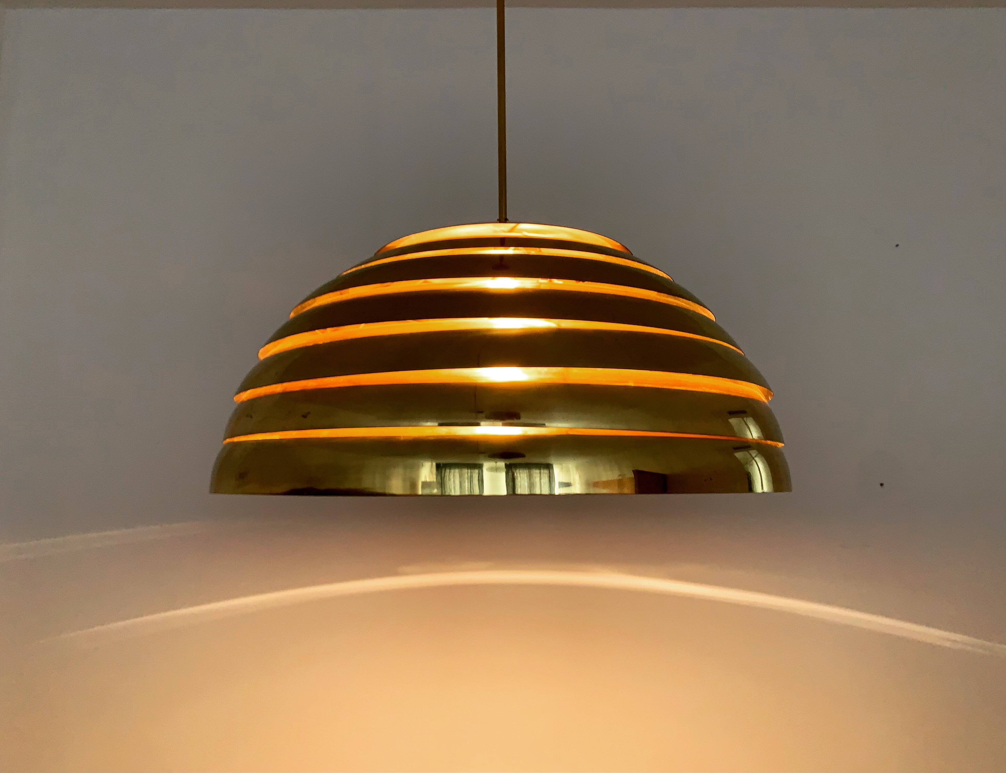 Brass Dome Pendant Lamp by Vereinigte Werkstätten