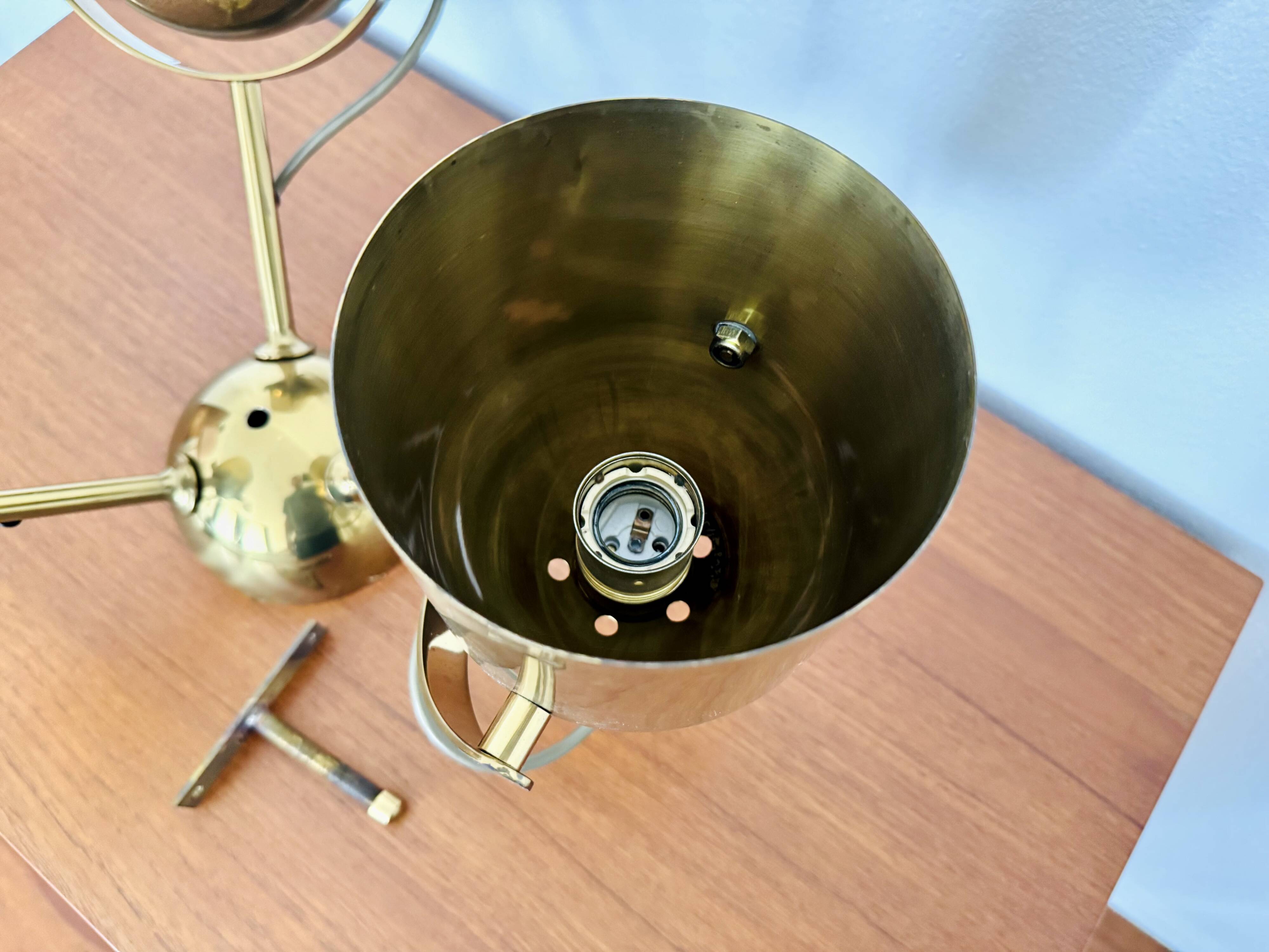 Adjustable Brass Spot Ceiling Lamp by Florian Schulz