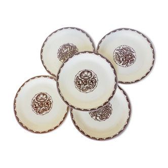 5 Sarreguemines dessert plates, Argonne model