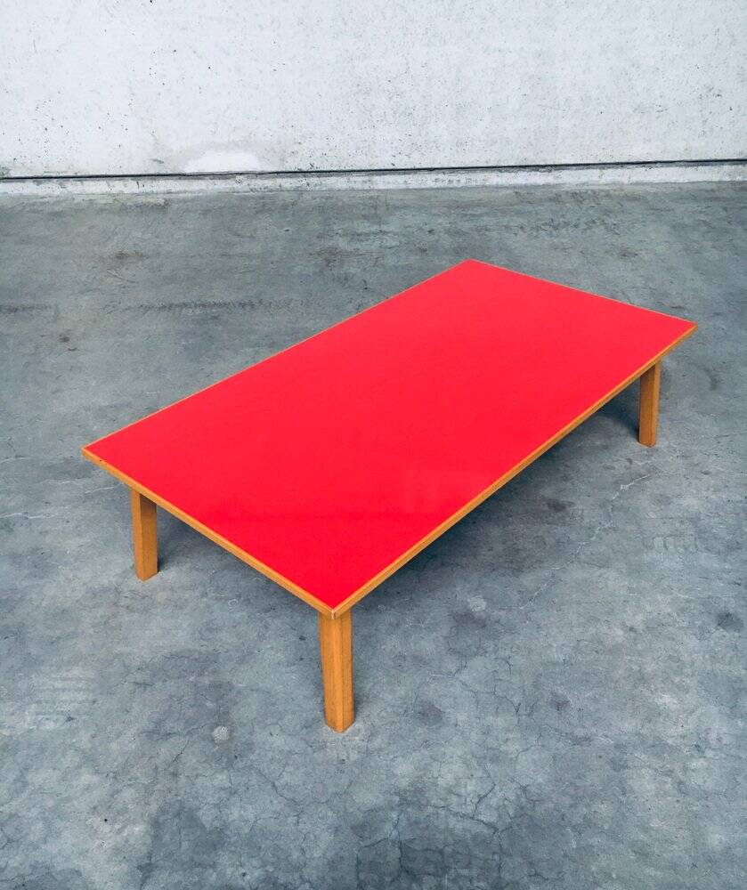 Mid-Century Red Coffee Table, Belgium, 1950s