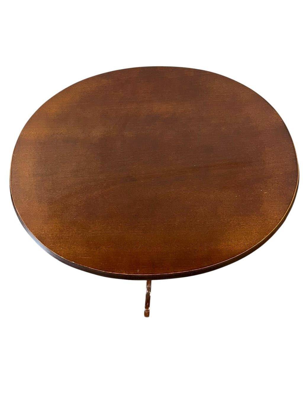 Table d'appoint ronde vintage en bois / guéridon / support