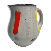Ceramic pitcher signed Bresse in bright colors