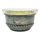 Neoclassical sugar bowl, glass, silver-plated brass, Denmark, 1930s