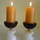 Pair of candlesticks in Crystal and onyx stone