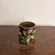 Ancien Pot Vase Porte Pinceaux Barbotine Tronc Feuilles Baies Naturaliste